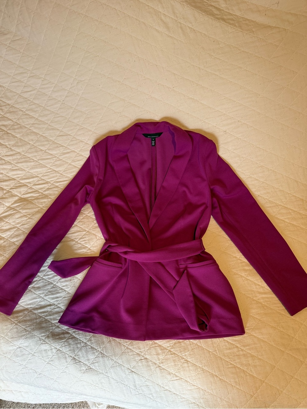 WHBM White House Black Market Size 6 Magenta Pink Belted Blazer Jacket